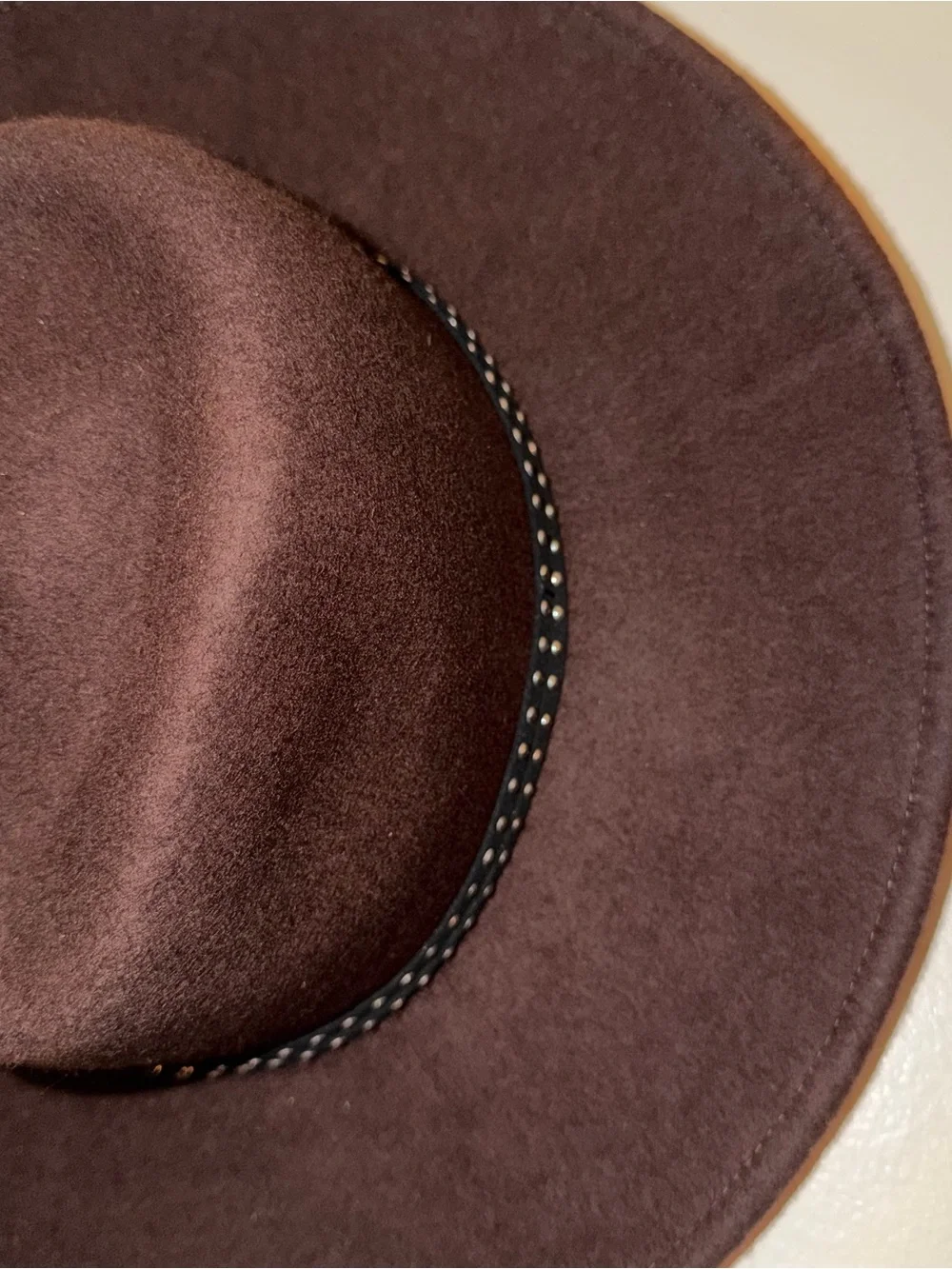 Boho Wide Brim Wool Fedora Hat in Brown